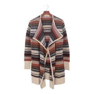 BB Dakota Southwest Print Open Front Knit Duster Cadigan Sweater Size M